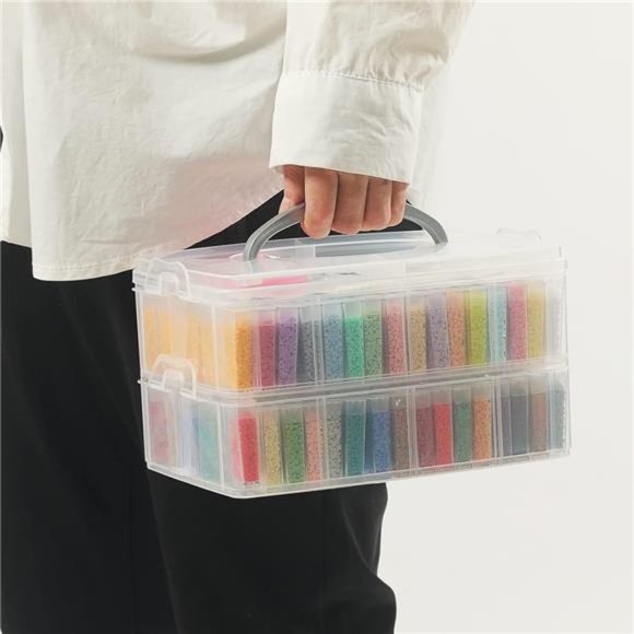 2-Tier Diamond Painting Storage Containers Portable Bead Organizer and Storage - Picture 5 of 7